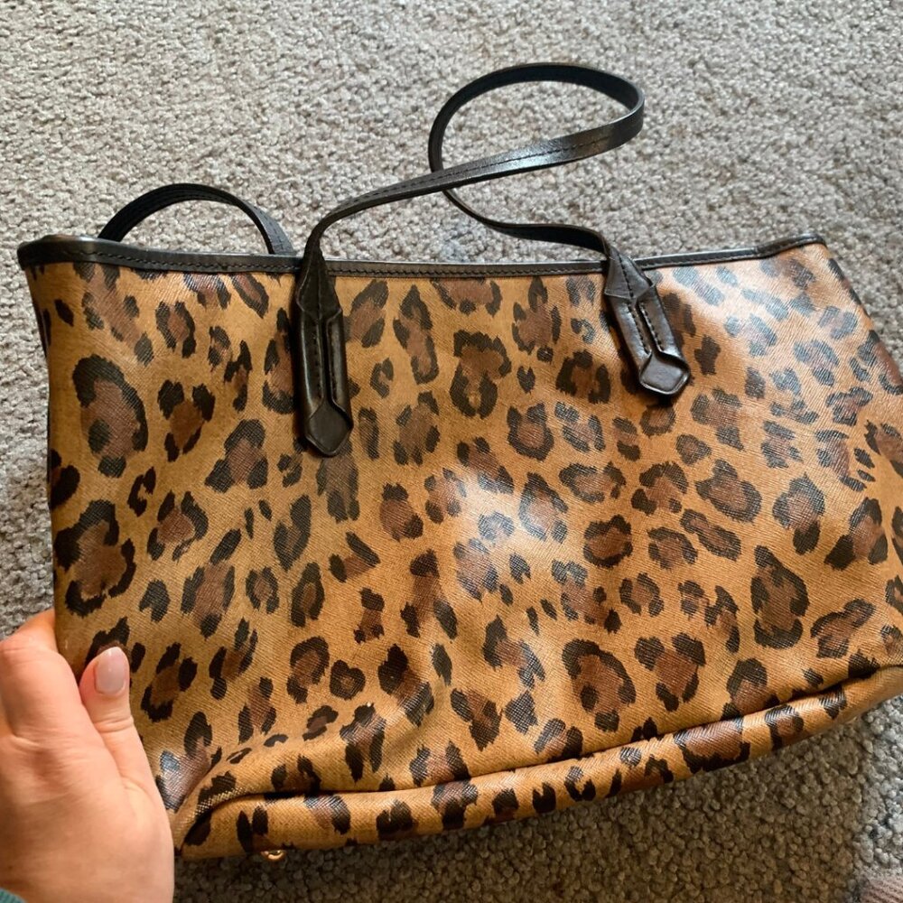 Lauren Ralph Lauren Leopard Print Tote Bag - Brown and Black - Picture 2 of 14